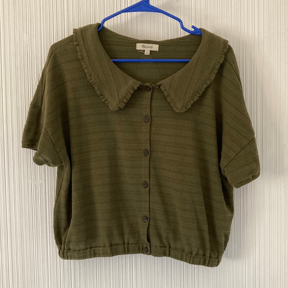 Madewell Olive Green Button-Up Top